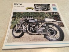 Carte moto Vincent 1000 Surtess special 1981 collection Atlas motorbike UK