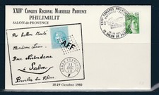 FRd avion  enveloppe  congrès 13 Salon de Provence fouga magister 1980