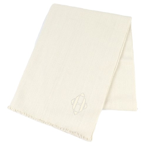 Hermès logo cashmere shawl - hermès,