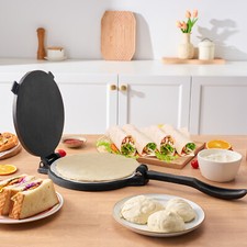 VEVOR Presse à Tortillas en Fonte Appareil Chapati Manuel 25 cm pour Crêpe Roti