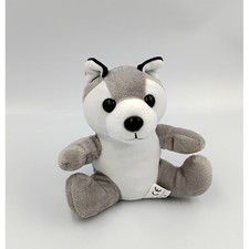 Doudou chien husky loup gris