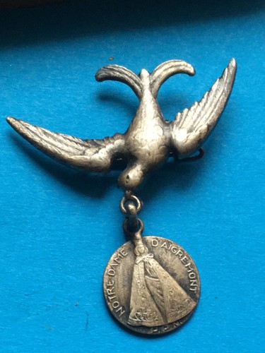 Broche ancienne argentée - broche,