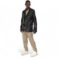 Blazer En Cuir D'Agneau Noir