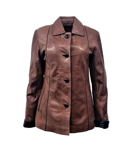 Veste biker cuir vintage - veste, en