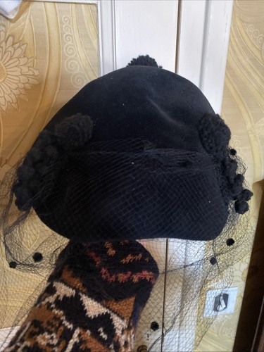 Chapeau bibi noir - bibi, voilette