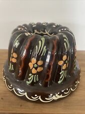 Ancien Moule En Terre Cuite Vernissée Alsacien, pour  Kouglof, décoration