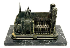 Réplique maquette CATHEDRALE DE REIMS  régule sur marbre 1900