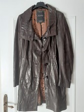 MANTEAU FEMME en CUIR MARRON