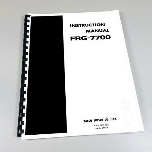 Yaesu frg 7700 instruction - yaesu, frg-7700