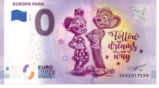 BILLET EURO SOUVENIR 0 EURO - EUROPA PARK - follow your dreams - 2020-6