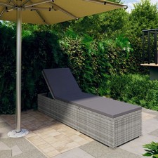 Chaise Longue avec Coussin Résine Tressée Transat Terrasse Extérieur vidaXL