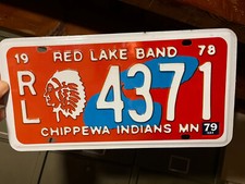 replica special graphic license plate Red Lake Band Chippewa Indians MN