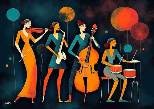 Illustration jazz style - -,