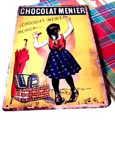 Plaque alu chocolat menier - plaque,
