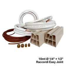 Kit d'installation DIY pour climatiseur - 10 m de cuivre 1/4'' + 1/2'' avec base