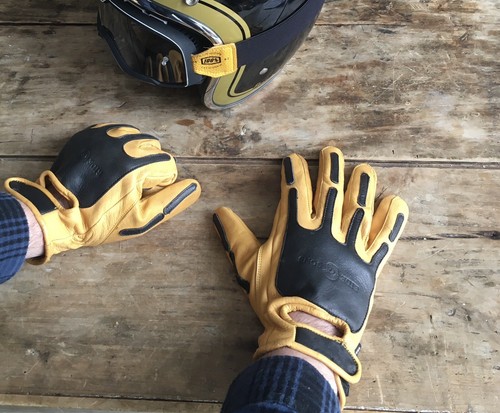 Gants cuir moto cafe - cafe, racer