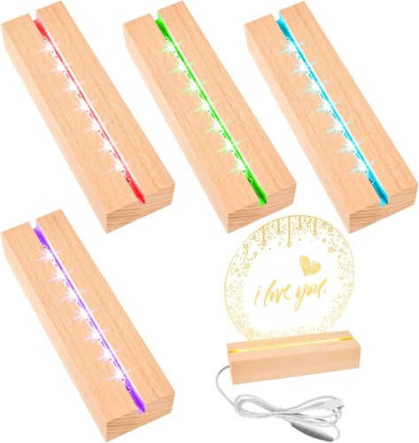 Socle led bois 15cm couleurs - bois, 7