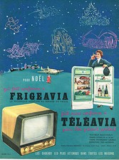 PUBLICITE ADVERTISING 035  1956  FRIGEAVIA TELEAVIA   téléviseur réfrigérateur
