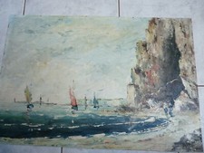 Superbe ancienne Peinture huile originale Marine de Pierre Arnaud (1912-?)