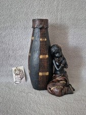 Vase / soliflore en style résine décor africain