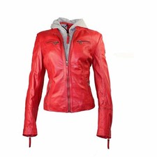 Blouson moto motard bombardier en cuir d'agneau véritable pour femme XS-4XL p...