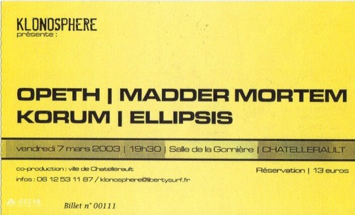 Ticket bille place concert - ticket,