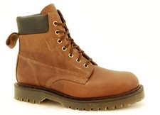 Solovair Fabriqué En Angleterre 7 Œil Rembourré Col Bateau Ben Marron Greasy