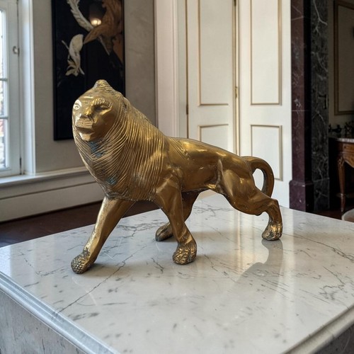 Sculpture lion bronze - lion, en