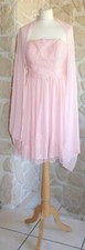 Robe cocktail rose étole - robe,