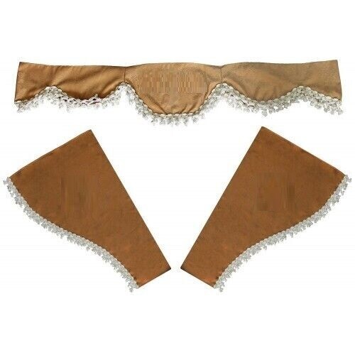 Set beige rideaux peluche - beige,