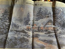 CANEVAS Paysage De Neige Attente De Noël Collection Dnart 70/120 Cm Rare Modèle