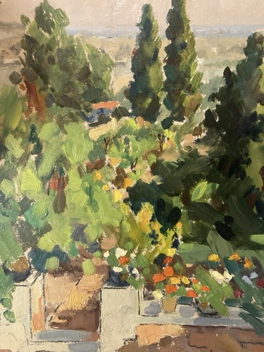 Peinture huile panneau 1940 - peinture,