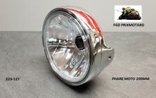 PHARE MOTO ROND 200MM CHROME VITRE LISSE HONDA