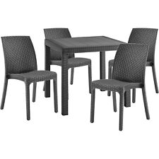 Set Table 80x80 Avec Chaises Pour L'Extérieur Polypropylène Rotin Jardin Patio