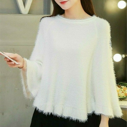 Pull femme faux mohair brodé - mohair,