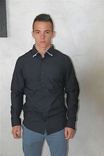 chemise bleu marine MARITHÉ FRANCOIS GIRBAUD linedrive taille M NEUVE ETIQUETTE