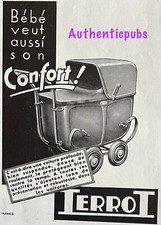 PUBLICITE TERROT POUSSETTE VOITURE POUR BEBE DE 1935 FRENCH AD PUB RARE