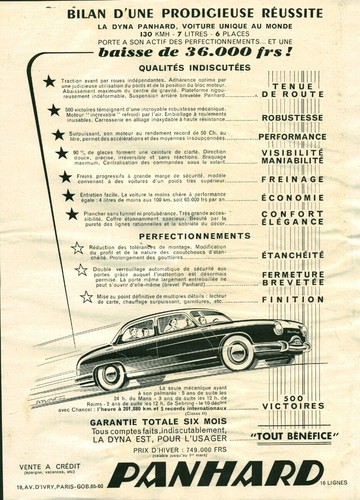 Publicité ancienne automobile