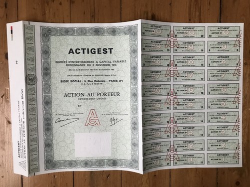 Titre action actigest - titre, action:
