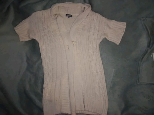 Gilet long bouton beige - long, un