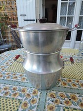 Couscoussier ancien en aluminium, marque KBS, 6 litres