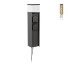Borne d'éclairage PODEL avec piquet de terre pour l'extérieur 39cm noir 2