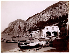 Esposito, Italia, Capri, Marina Grande vintage albumen print Tirage albuminé 
