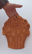 Poterie murale: corbeille de fleurs. modèle unique.  25cm sur 30cm. ORIGINALE!