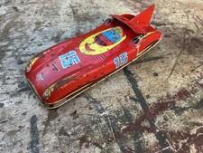 Joustra Voiture De Course Jouet Ancien En Tôle Vintage Brut De Grenier