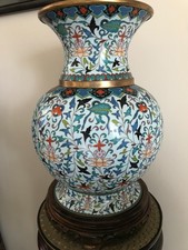 CLOISONNE VASE BRONZE EMAUX