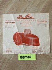 Sidecar Bufflier Sirocco Simoun prospectus ancien catalogue collection side-car