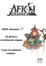 Compte AFK Journey 8300+ diamants / 92 all-hero recruitment coupons