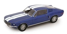 KK Scale 1:18 FORD MUSTANG GT FASTBACK BLUE METALLIC & WHITE 1968 Modèle