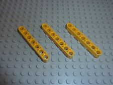 3 x LEGO Technic Yellow Beam 7